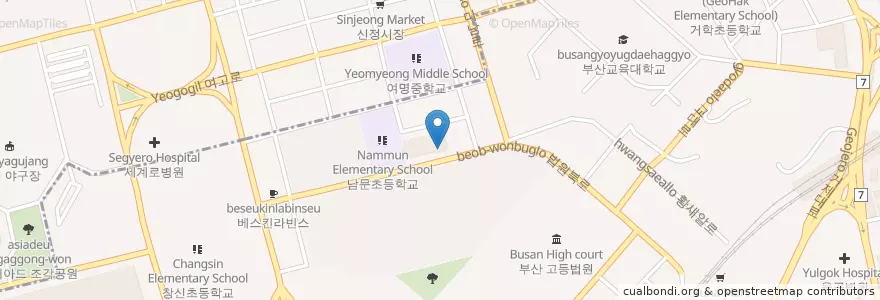 Mapa de ubicacion de Busan yeonje Post Office en South Korea, Busan, Geoje-Dong.