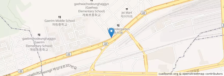 Mapa de ubicacion de 개금3동우편취급국 en Республика Корея, Пусан, 부산진구, 개금동.