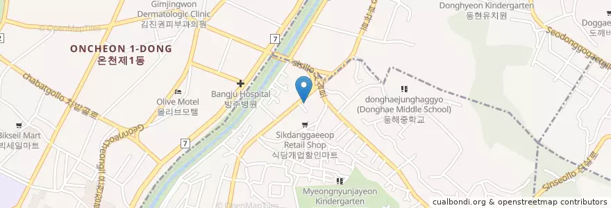 Mapa de ubicacion de 명륜2동우편취급국 en Coreia Do Sul, Busan, 동래구.