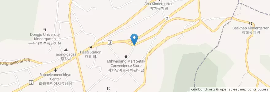 Mapa de ubicacion de 괴정2동우편취급국 en 大韓民国, 釜山, 沙下区, 槐亭洞.