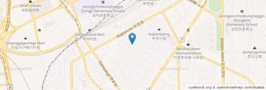 Mapa de ubicacion de 부전1동우편취급국 en 大韓民国, 釜山, 釜山鎮区, 釜田洞.