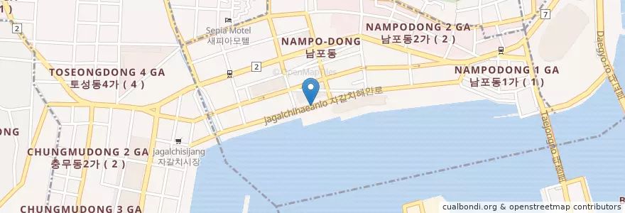Mapa de ubicacion de 신동아우편취급국 en Corée Du Sud, Busan, 남포동.