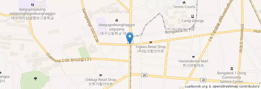 Mapa de ubicacion de Namdaegu Post Office en South Korea, Daegu, Nam-Gu, Daemyeong-Dong.