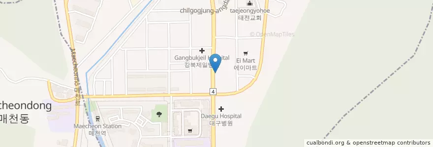 Mapa de ubicacion de 칠곡1동우편취급국 en Corée Du Sud, Daegu, 북구, 태전동.