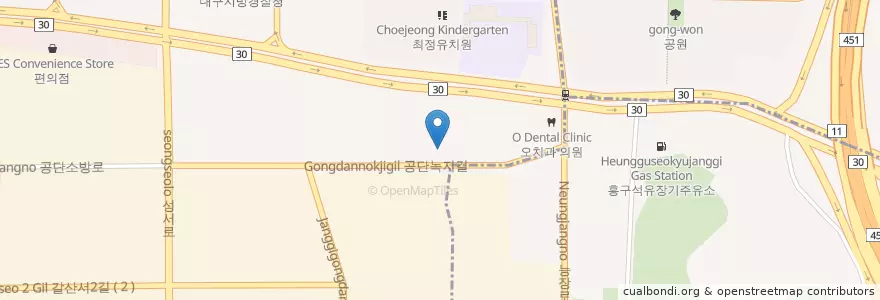 Mapa de ubicacion de 대구성서3동우편취급국 en 대한민국, 대구, 달서구, 이곡동.