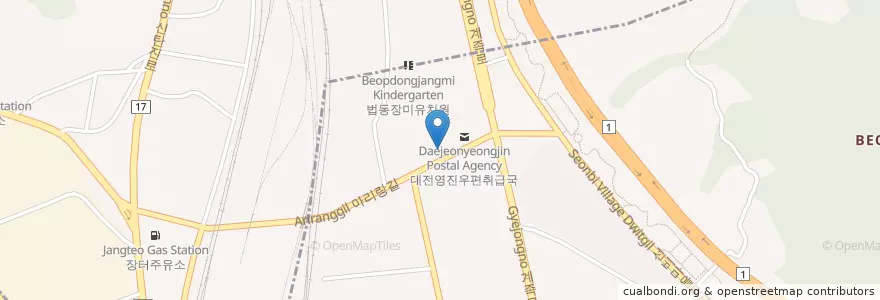 Mapa de ubicacion de 대전영진우편취급국 en كوريا الجنوبية, دايجيون, 대덕구, 회덕동.