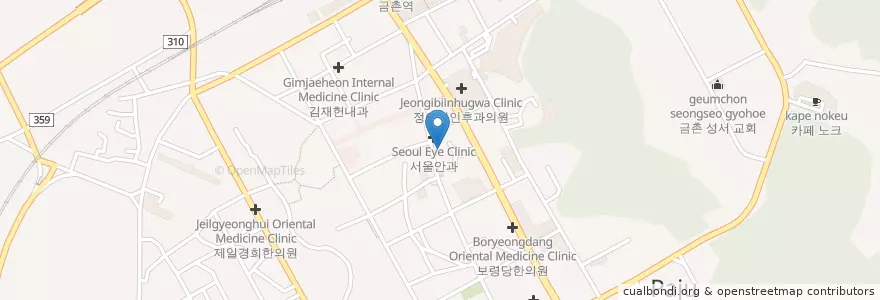 Mapa de ubicacion de 파주우체국 en 韩国/南韓, 京畿道, 坡州市, 금촌1동.