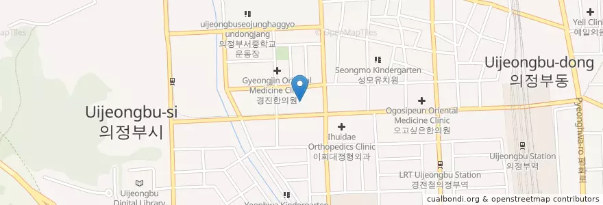 Mapa de ubicacion de 의정부2우체국 en 大韓民国, 京畿道, 議政府市.