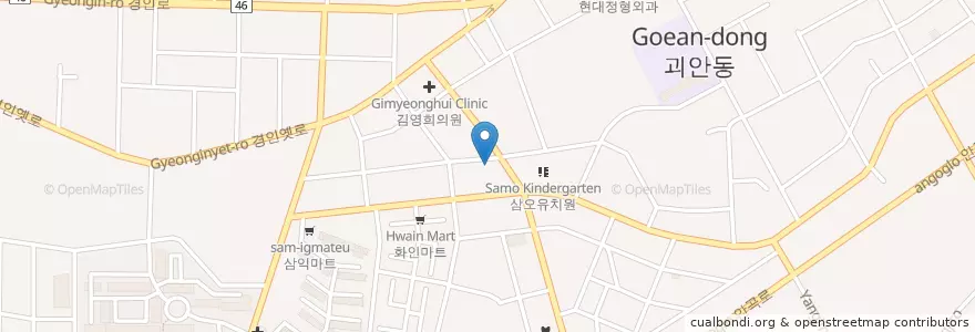 Mapa de ubicacion de 괴안우체국 en كوريا الجنوبية, 경기도, 부천시.