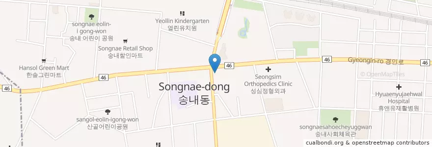 Mapa de ubicacion de 송내우체국 en Coreia Do Sul, Gyeonggi, 부천시.