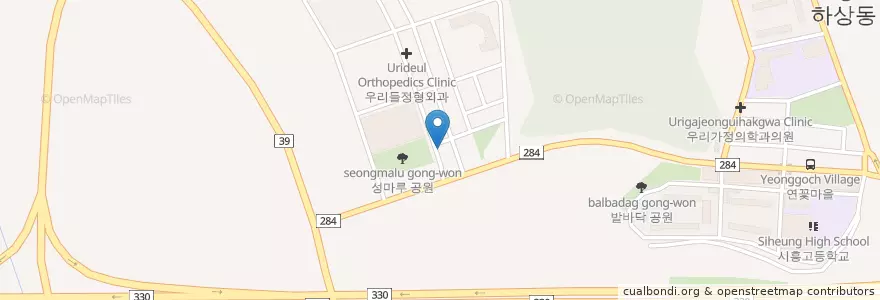 Mapa de ubicacion de 시흥하중2동우편취급국 en 대한민국, 경기도, 시흥시.