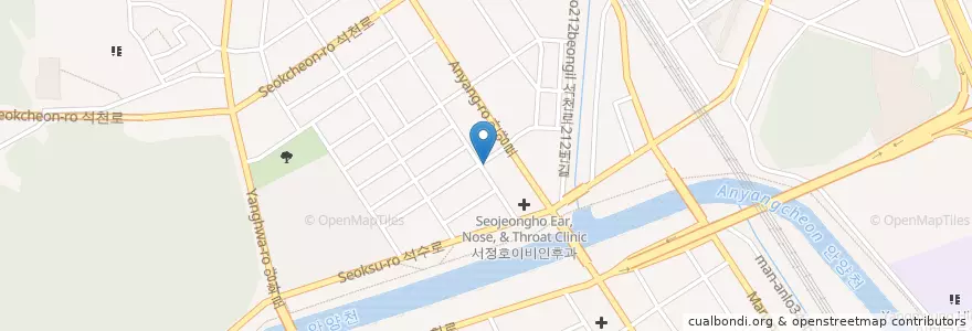 Mapa de ubicacion de 석수우체국 en کره جنوبی, گیونگی-دو, 안양시, 만안구.