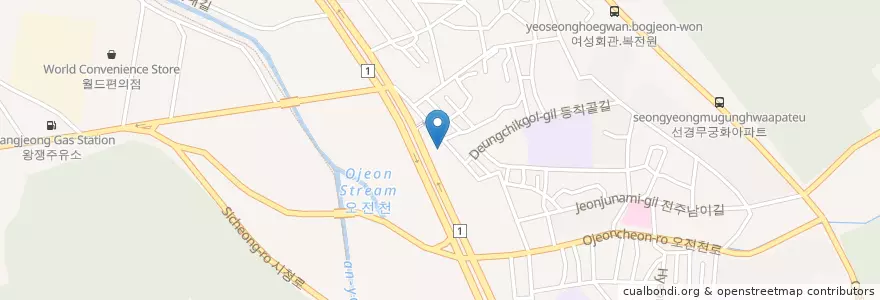 Mapa de ubicacion de 의왕우체국 en Corée Du Sud, Gyeonggi, 의왕시.