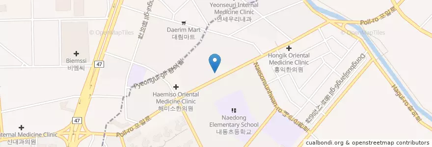 Mapa de ubicacion de 포일우편취급국 en Güney Kore, 경기도, 의왕시.