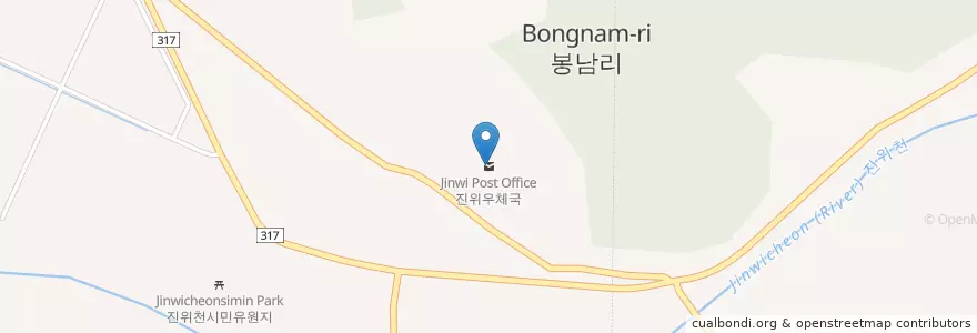 Mapa de ubicacion de 진위우체국 en 大韓民国, 京畿道, 平沢市.