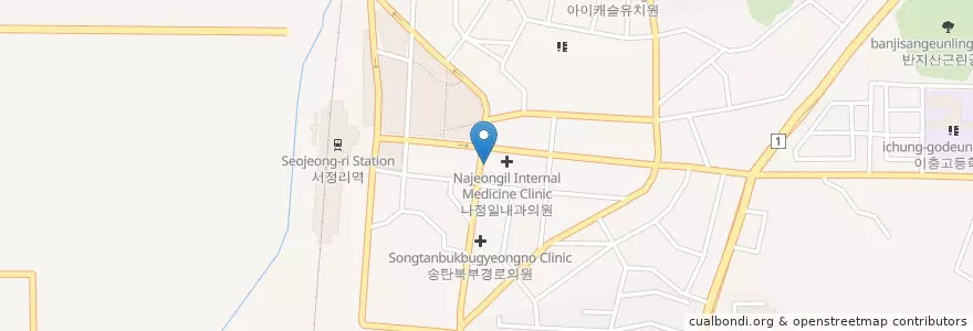 Mapa de ubicacion de 중앙우체국 en Corea Del Sur, Gyeonggi, 평택시.
