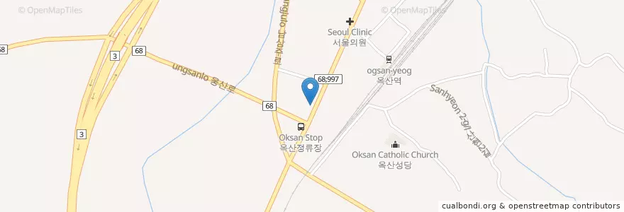 Mapa de ubicacion de 옥산우체국 en Coreia Do Sul, Gyeongsang Do Norte, 상주시.