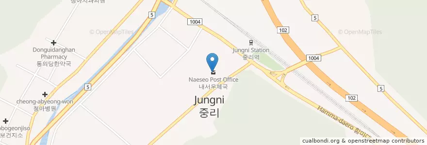 Mapa de ubicacion de 내서우체국 en Korea Selatan, Gyeongsang Selatan, 창원시, 마산회원구.