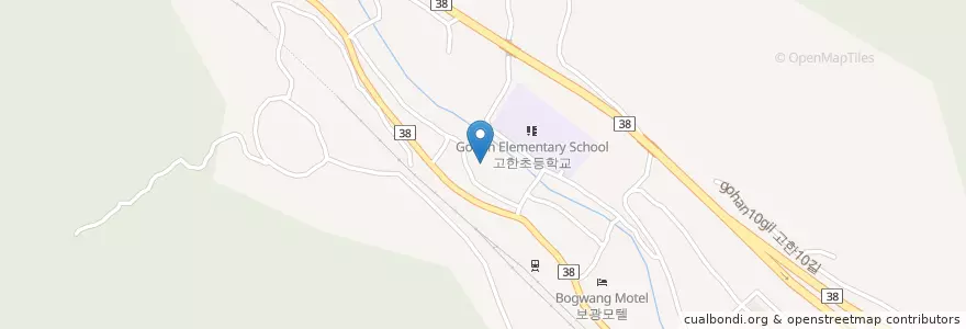 Mapa de ubicacion de 고한우체국 en 대한민국, 강원도, 정선군.