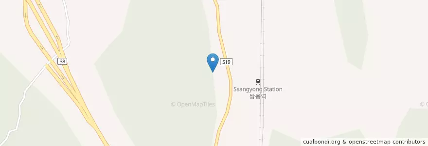 Mapa de ubicacion de 쌍용우체국 en كوريا الجنوبية, 강원도, 영월군.