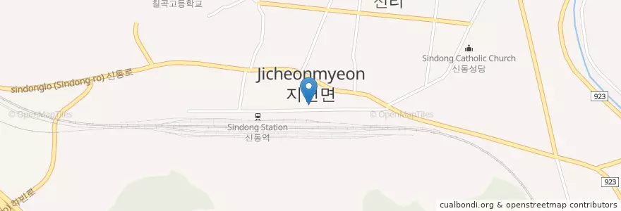 Mapa de ubicacion de 지천우체국 en Güney Kore, 경상북도, 칠곡군.