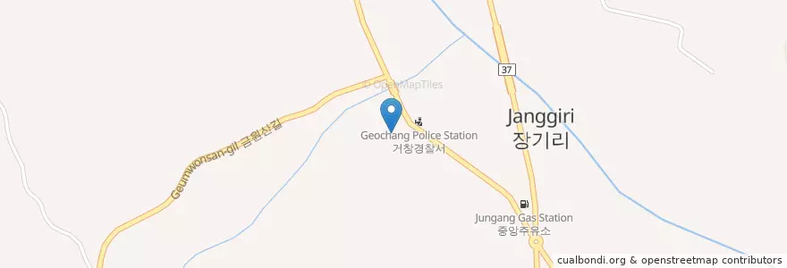 Mapa de ubicacion de 위천우체국 Wicheon Post Office en Corée Du Sud, Gyeongsang Du Sud, 거창군.