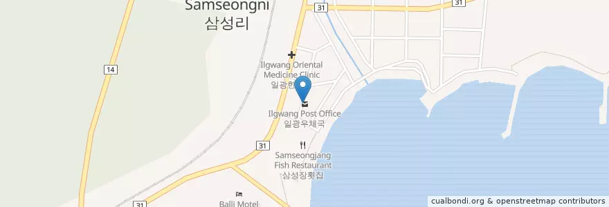 Mapa de ubicacion de 일광우체국 en Coreia Do Sul, Busan, 기장군, 일광면.