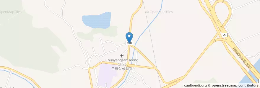 Mapa de ubicacion de 춘양우체국 en 대한민국, 전라남도, 화순군.