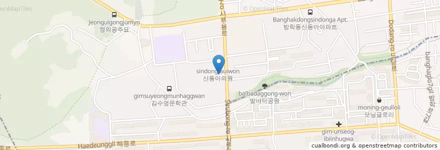 Mapa de ubicacion de 유화유치원 en Korea Selatan, 서울, 도봉구, 방학3동.