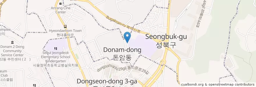 Mapa de ubicacion de 희망찬유치원 en Coreia Do Sul, Seul, 성북구.