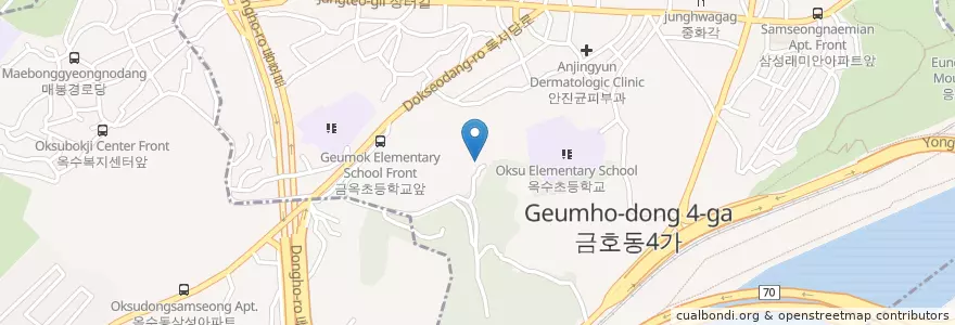 Mapa de ubicacion de 아이들 세상 유치원 en Coreia Do Sul, Seul, 성동구, 금호4가동.