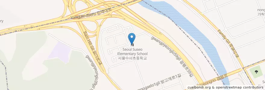 Mapa de ubicacion de 서울수서초등학교병설유치원 en كوريا الجنوبية, سول.