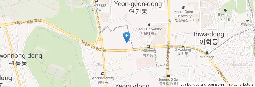 Mapa de ubicacion de 원남유치원 en Korea Selatan, 서울, 종로구.