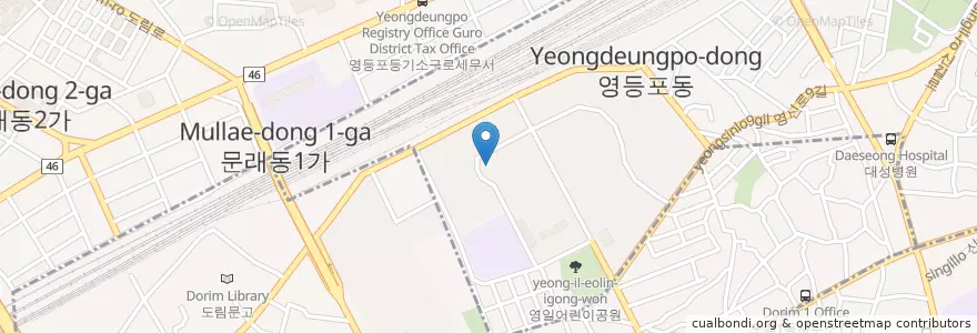Mapa de ubicacion de 성지유치원 en Coreia Do Sul, Seul, 영등포구, 도림동.