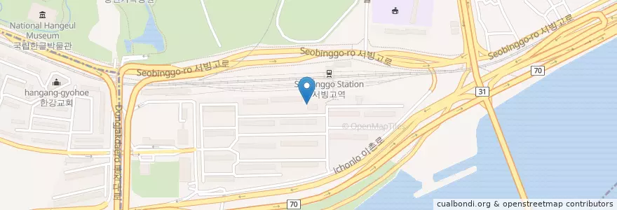 Mapa de ubicacion de 신동아 큰나무 유치원 en Korea Selatan, 서울, 용산구, 서빙고동.