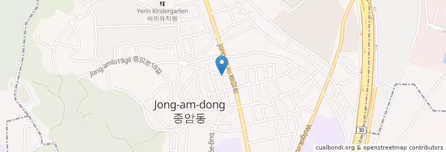Mapa de ubicacion de 영재유치원 en Республика Корея, Сеул, 성북구, 종암동.