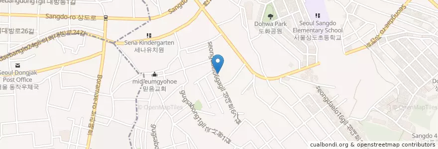 Mapa de ubicacion de 애광유치원 en Südkorea, Seoul, 동작구, 상도3동.