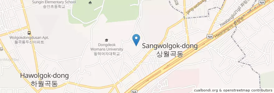 Mapa de ubicacion de 동덕여자대학교 부속유치원 en Südkorea, Seoul, 성북구, 월곡2동.