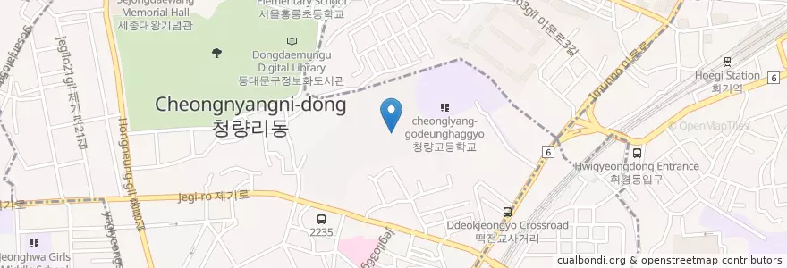 Mapa de ubicacion de 사랑유치원 en Coreia Do Sul, Seul, 동대문구, 청량리동, 청량리동.