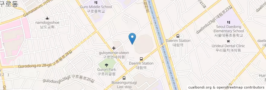 Mapa de ubicacion de 세희 유치원 en Coreia Do Sul, Seul, 구로4동.