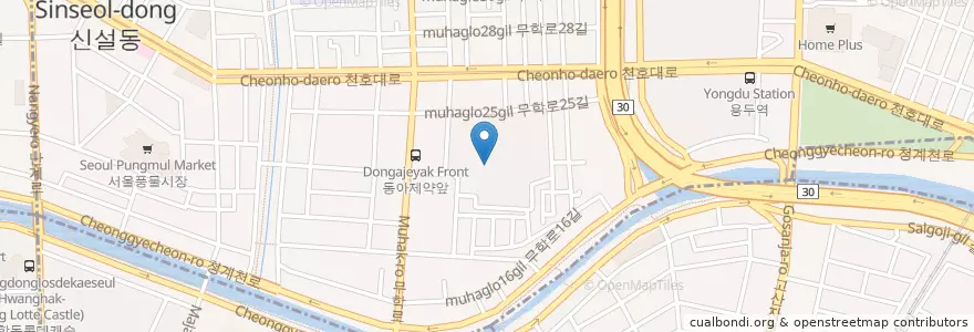 Mapa de ubicacion de 신동아유치원 en Coreia Do Sul, Seul, 용신동.