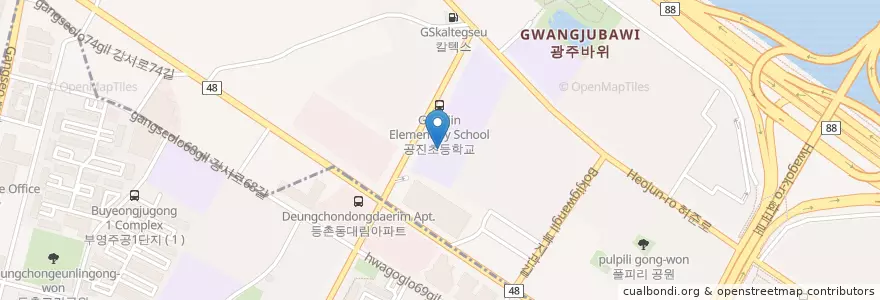 Mapa de ubicacion de 공진초등학교병설유치원 en Corée Du Sud, Séoul, 강서구, 가양동, 가양2동.