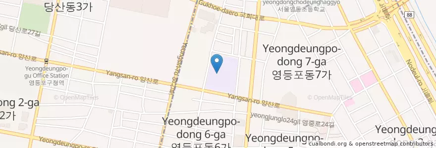 Mapa de ubicacion de 영중초등학교병설유치원 en Korea Selatan, 서울, 영등포구.