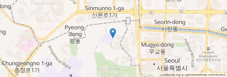 Mapa de ubicacion de 서울덕수초등학교병설유치원 en 大韓民国, ソウル, 소공동.