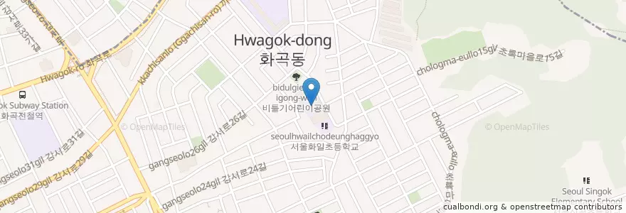 Mapa de ubicacion de 서울화일초등학교병설유치원 en 대한민국, 서울, 강서구, 화곡본동.