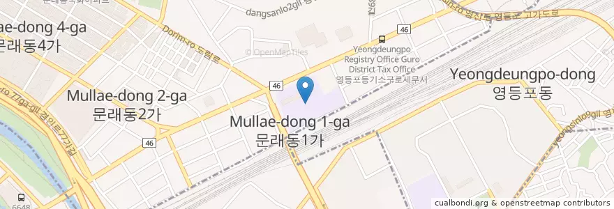 Mapa de ubicacion de 서울영등포초등학교병설유치원 en Corea Del Sud, Seul, 영등포구, 문래동.