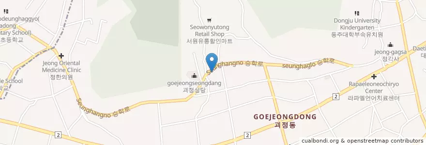 Mapa de ubicacion de 꿈동산유치원 en Corée Du Sud, Busan, 사하구, 괴정동.