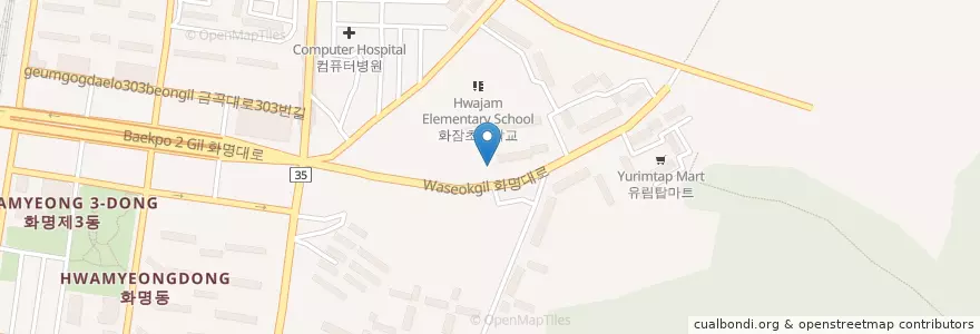 Mapa de ubicacion de 금화유치원 en Güney Kore, Busan, 북구, 화명동.