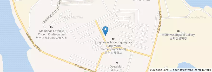 Mapa de ubicacion de 중현초등학교병설유치원 en Korea Selatan, 부산, 사하구, 다대동.