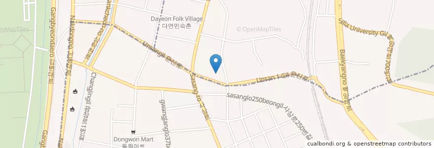 Mapa de ubicacion de 사상초등학교병설유치원 en Corée Du Sud, Busan, 사상구, 괘법동.